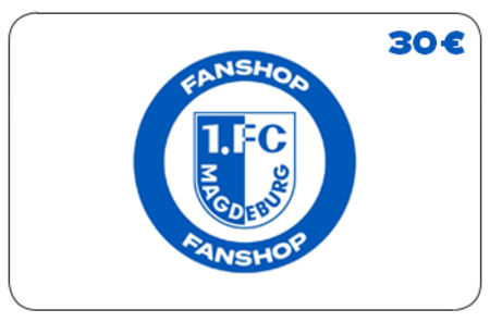 Bild eines 30 EUR Gutscheins für den offiziellen Fanshop des 1. FC Magdeburg